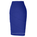 Kate Kasin Occident Women&#39;s OL jupe en élastique à jupe bleue à haute cheville KK000269-4